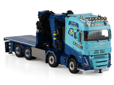 WSI WSI Volvo FH5 Globetrotter Riged flatbed truck 8x4 with  palfinger PK 165.002 tec 7 + jib JINERT