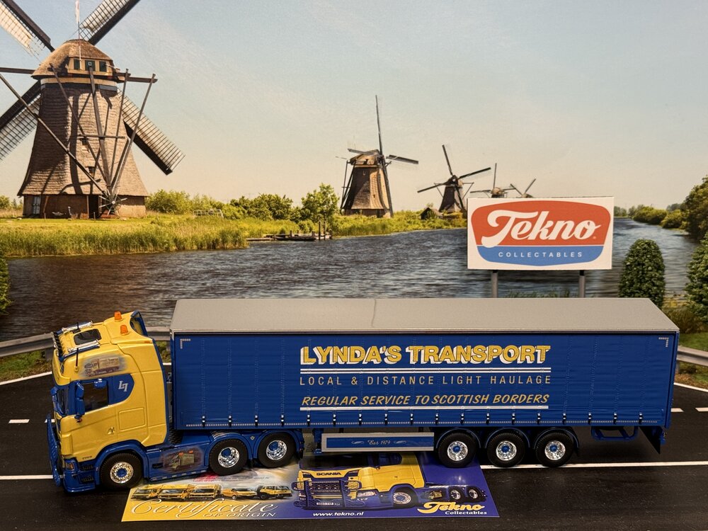 Tekno Tekno Scania Next Gen S met 3-assige schuifzeilenoplegger LYNDA'S TRANSPORT