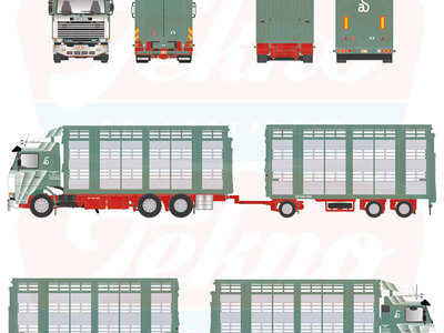 Tekno Tekno Scania 3-serie Topline with 3-axle trailer SCHOONBROODT & HIBUS