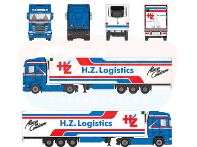 Tekno Tekno Scania NGS Highline with 3-axle reefer trailer (scale 1:87) HZ LOGISTICS