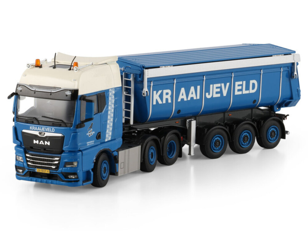 WSI WSI MAN TGX GX 6x2 met 3-as kipper oplegger KRAAIJEVELD
