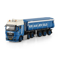 WSI MAN TGX GX 6x2 with 3-axle non steering tipper trailer KRAAIJEVELD