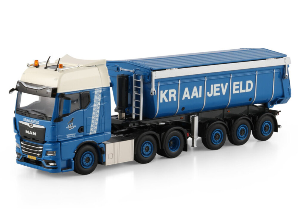 WSI WSI MAN TGX GX 6x2 met 3-as kipper oplegger KRAAIJEVELD