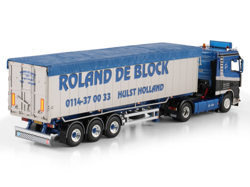 WSI WSI DAF 95XF  Space Cab 4x2  with 3-axle tipper trailer ROLAND DE BLOCK