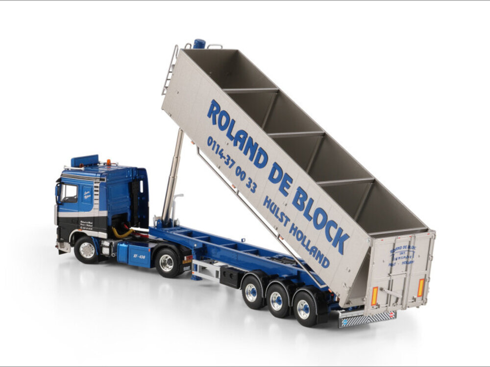 WSI WSI DAF 95XF  Space Cab 4x2  with 3-axle tipper trailer ROLAND DE BLOCK