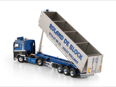 WSI WSI DAF 95XF  Space Cab 4x2  with 3-axle tipper trailer ROLAND DE BLOCK