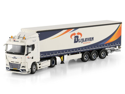 WSI WSI MAN TGX GM 4x2 met 3-assige tridec schuifzeilen oplegger BLIJLEVEN TRANSPORT