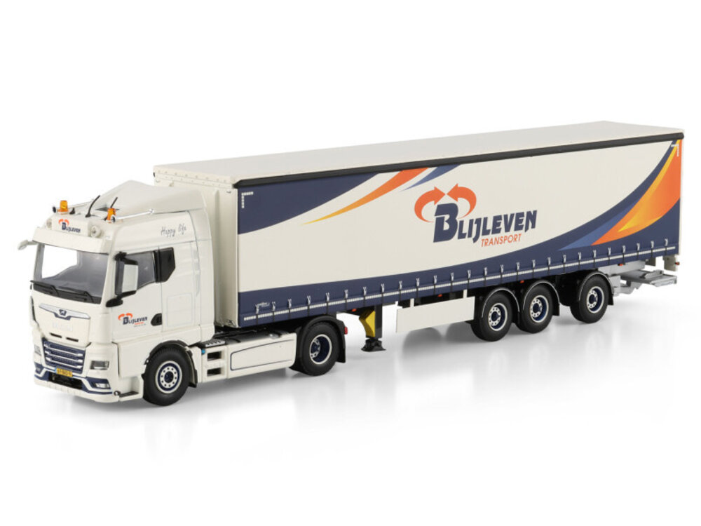 WSI WSI MAN TGX GM 4x2 met 3-assige tridec schuifzeilen oplegger BLIJLEVEN TRANSPORT