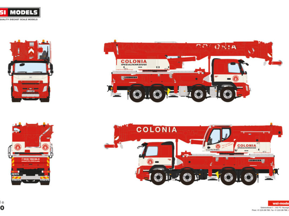 WSI WSI Volvo FMX sleeper cab 8x4 Liebherr LTF 1060-4.1 COLONIA