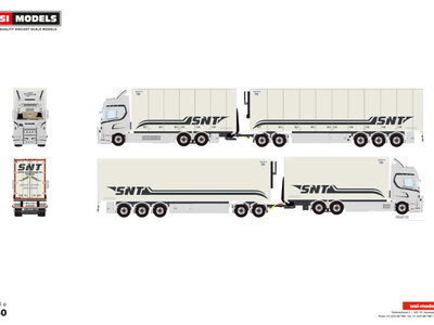 WSI WSI Scania R Highline motor koel wagen met 5-assige koel trailer SNT