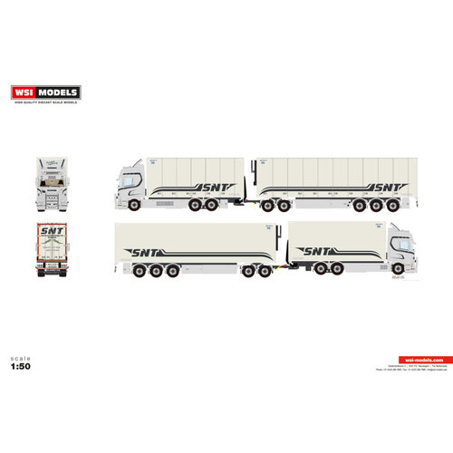 WSI WSI Scania R Highline motor koel wagen met 5-assige koel trailer SNT