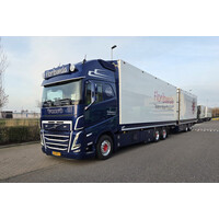 WSI Volvo FH5 Globetrotter XL 6x2 5-axle riged reefer truck + drawbar trailer FLORIBUNDA
