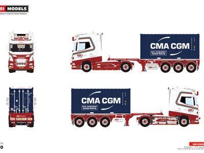 WSI WSI DAF XG+ 4x2 with 3-axle flex container trailer + 20ft container F&R TRANSPORT