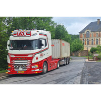 WSI DAF XG+ 4x2 with 3-axle flex container trailer + 20ft container F&R TRANSPORT