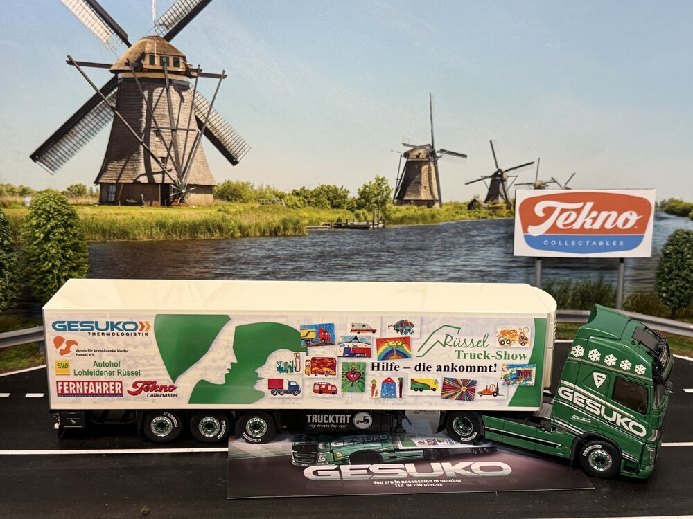 Tekno Tekno Volvo FH04 Globetrtotter met 3-assige koeloplegger GESUKO RUSSEL TRUCKSHOW