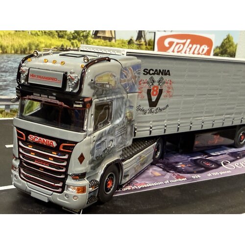 Tekno Tekno Scania R-serie Streamline met 3-assige schuifzeilentrailer HP TRANSPED