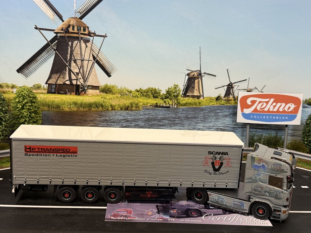 Tekno Tekno Scania R-serie Streamline met 3-axle curtainside trailer HP TRANSPED