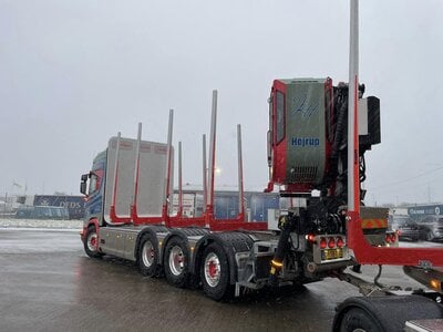 Tekno Tekno Scania NGR Highline 8x4 houtcombi met 4-assige aanhanger JAN HANSEN