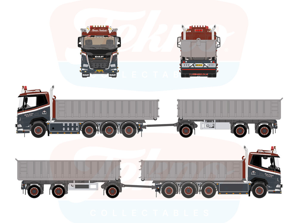 Tekno Tekno DAF XF  8x2 hooklift with container SOREN NIELSEN VOGNMAND