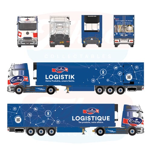 Tekno Tekno Mercedes Benz  eActros 600 Megaspace 4x2 met 3-assige koeloplegger EMMI