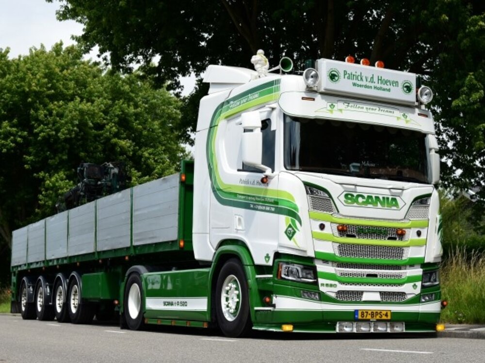 Tekno Tekno Scania Next Gen R520-V8 met 4-assige stenenoplegger PATRICK V.D. HOEVEN