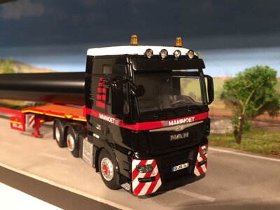 Mammoet store WSI MAN TGX XXL 6x2 + 4-axle lowloader + pipe load MAMMOET