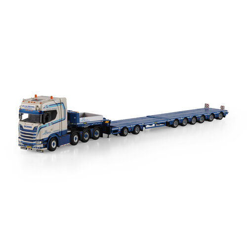 WSI WSI Scania S Highline 8x4 met 8-assige SL dieplader L.A. VAN DEN HEUVEL