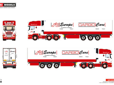 WSI WSI Scania 4-serie Topline 4x2 with 3-axle reefer trailer VAN DER HOUT