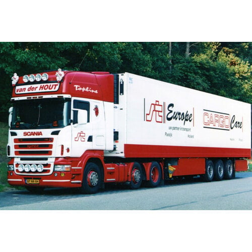 WSI WSI Scania 4-serie Topline 4x2 with 3-axle reefer trailer VAN DER HOUT