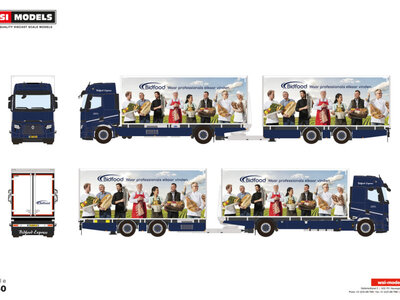 WSI WSI Renault T Evo 4x2 Rigid truck with 2-axle trailer BIDFOOD