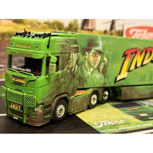 Tekno Tekno Scania Next Gen 660S Highline with 3-axle reefer trailer MULLER "INDIANA JONES"