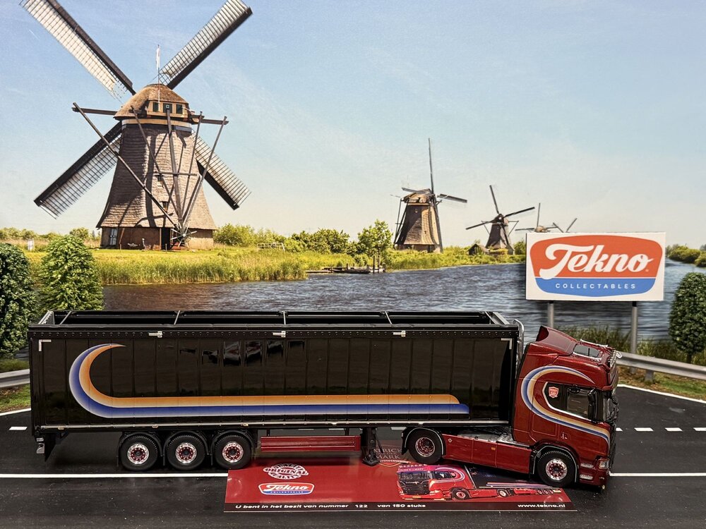 Tekno Tekno Scania NGR Highline 4x2 met 3-assige walkingfloor oplegger PATRICK VAN DER MARK
