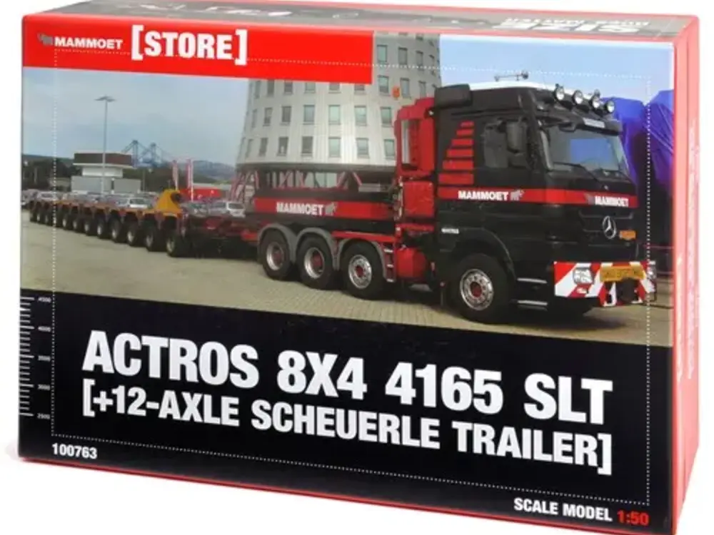 Mammoet store WSI Mercedes Actros 4165 SLT 8x4 + 12-axle scheuerle trailer MAMMOET