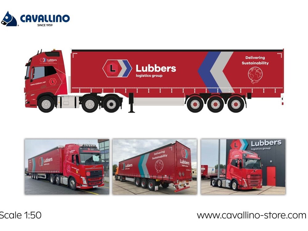 Cavallino Cavallino Volvo FH5 Glob. XL 6x2 met 3-as schuifzeilen oplegger LUBBERS LOGISTICS GROUP