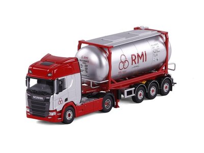 Cavallino Cavallino Scania R Highline 4x2 met 3-as container chassis + tankcontainer RMI