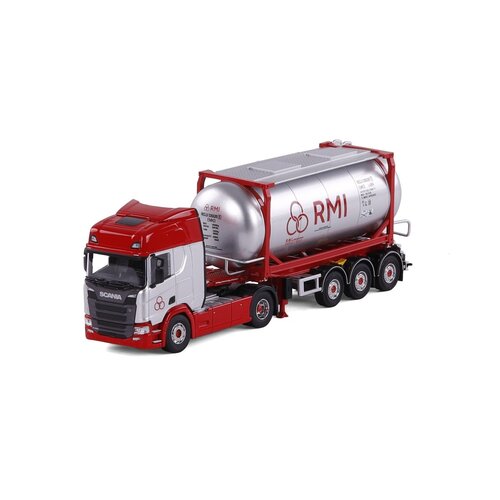 Cavallino Cavallino Scania R Highline 4x2 met 3-as container chassis + tankcontainer RMI