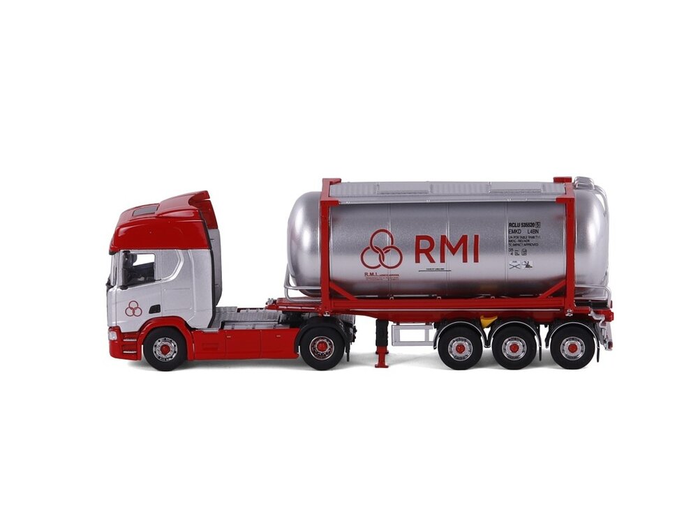 Cavallino Cavallino Scania R Highline 4x2 met 3-as container chassis + tankcontainer RMI