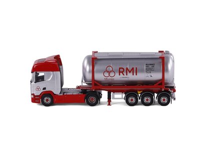Cavallino Cavallino Scania R Highline 4x2 met 3-as container chassis + tankcontainer RMI