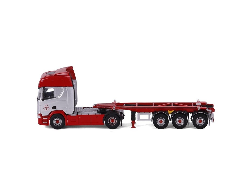 Cavallino Cavallino Scania R Highline 4x2 met 3-as container chassis + tankcontainer RMI