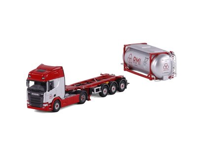 Cavallino Cavallino Scania R Highline 4x2 met 3-as container chassis + tankcontainer RMI