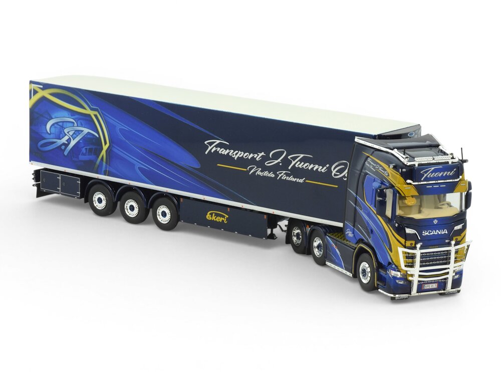 Tekno Tekno Scania Next Gen S520 Highline met 3-assige Ekeri koeloplegger TUOMI