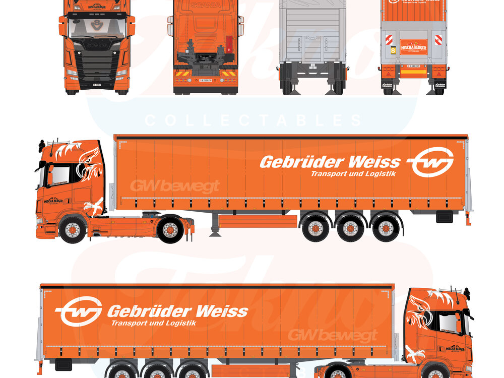 Tekno Tekno Scania NGS Highline 4x2 with 3-axle tautliner BERGER TRANSPORTE