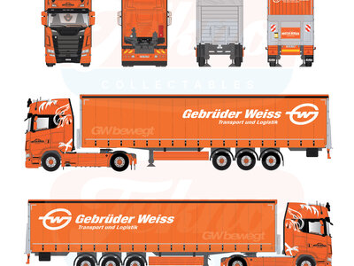 Tekno Tekno Scania NGS Highline 4x2 met 3-assige tautliner BERGER TRANSPORTE