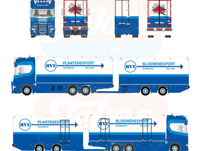 Tekno Tekno Scania NGS 530  Riged truck with 2-axle trailer RVE / F. VAN RIJN
