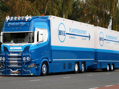 Tekno Tekno Scania NGS 530  Riged truck with 2-axle trailer RVE / F. VAN RIJN