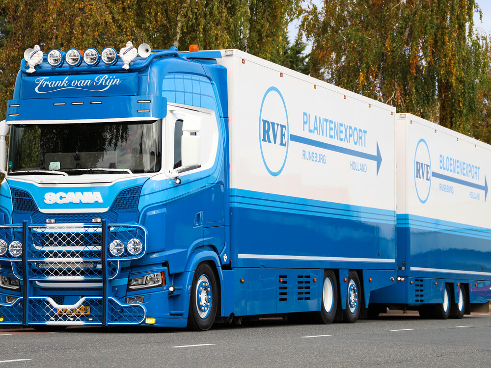Tekno Tekno Scania NGS 530  Riged truck with 2-axle trailer RVE / F. VAN RIJN
