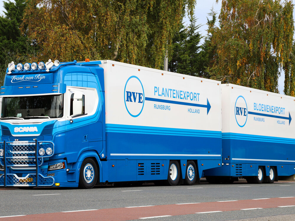 Tekno Tekno Scania NGS 530  Riged truck with 2-axle trailer RVE / F. VAN RIJN
