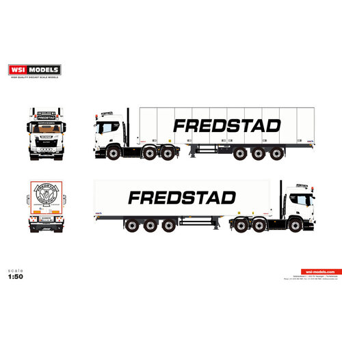 WSI WSI Scania R 6x2 + 3-axle box trailer FREDSTAD