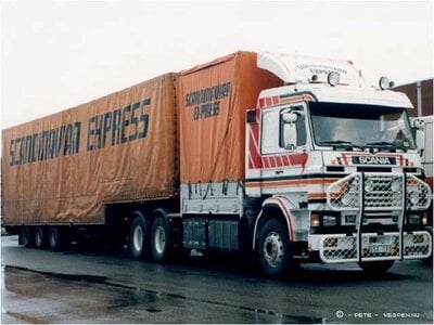 Tekno Tekno Scania 143 with swedish backpack +3-axle classic trailer SCANDINAVIAN EXPRESS