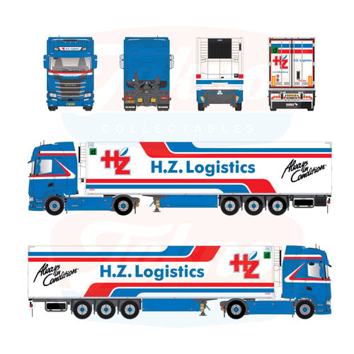 Tekno Tekno Scania Next Gen S Highline  with 3-axle reefer trailer HZ LOGISTICS